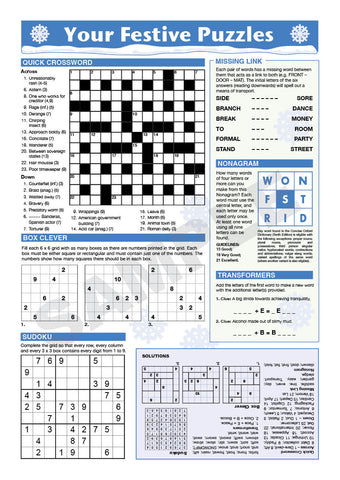 A4 Christmas Puzzle Page (Blue)