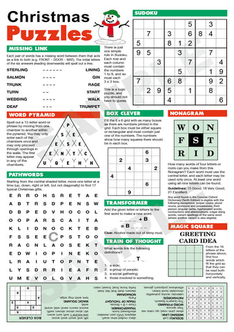 A4 Christmas Puzzle Page (Red & Green)