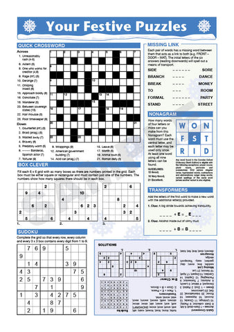 B5 Christmas Puzzle Page (Blue)