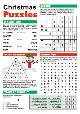 A5 Christmas Puzzle Page (Red & Green)