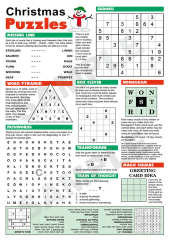 B5 Christmas Puzzle Page (Red & Green)
